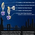 thumbnail image 2 of Gem Stone King 925 Silver and 10K Yellow Gold Blue Tanzanite and White Lab Grown Diamond Dangle Earrings for Women | 1.05 Cttw | Gemstone December Birthstone | Heart Shape 5MM, 2 of 6