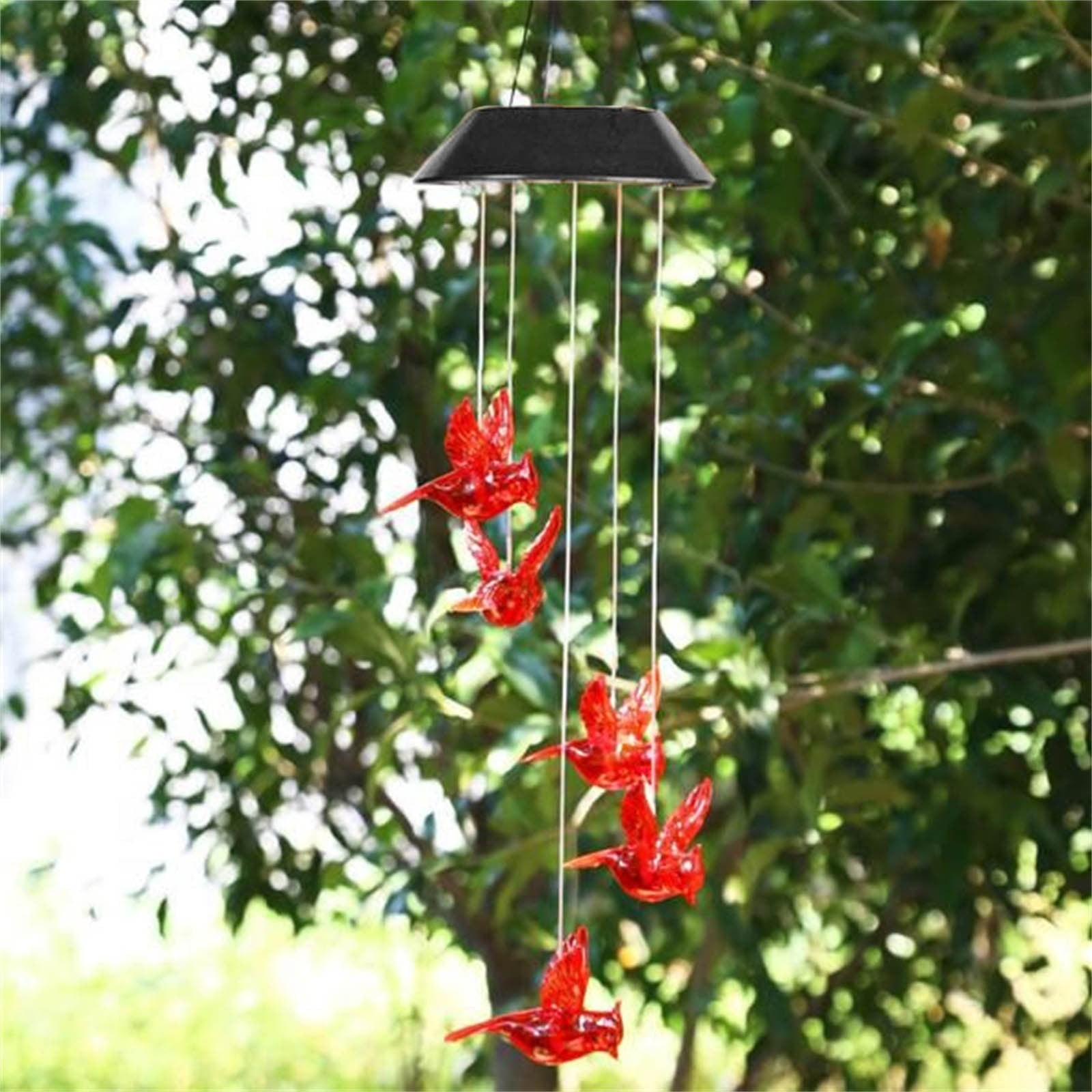 2 Packs Solar Wind Chime Lights Outdoor Hanging Decoration with Color Changing LED for Garden Patio Yard Home Decor Waterproof Solar Powered Chimes