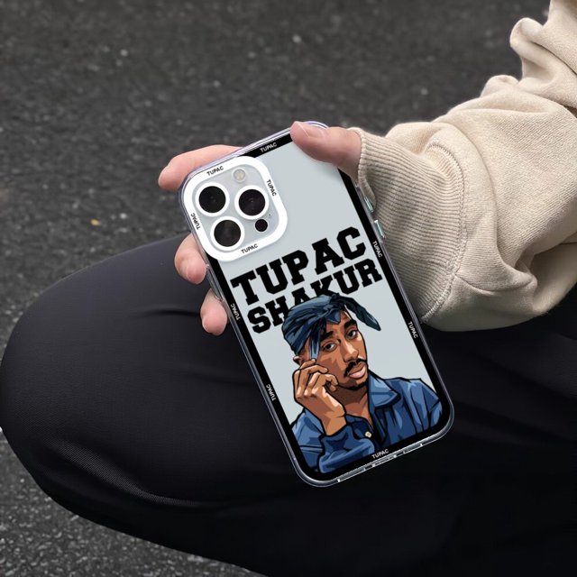 Funda de teléfono 2Pac Tupac Shakur, carcasa transparente para iPhone 11, 12 Mini, 13, 14 Pro Max Fivean unisex