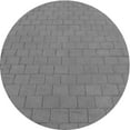 thumbnail image 1 of Ahgly Company Tapis d'Intérieur Rond Lavable en Machine Gris Foncé Transitionnel, 8 Pieds Rond, 1 of 7