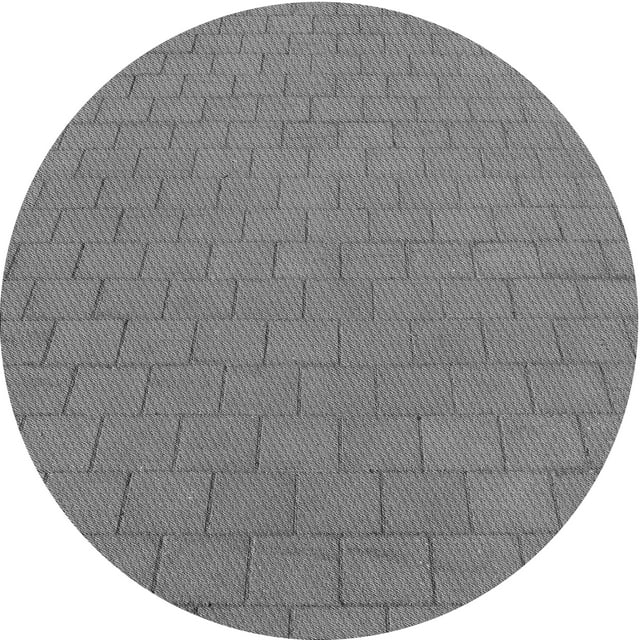 Ahgly Company Tapis d'Intérieur Rond Lavable en Machine Gris Foncé Transitionnel, 8 Pieds Rond