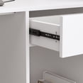 thumbnail image 3 of OXYLIFE Reception Desk with Hutch, Lockable Drawer and Storage Cabinet for Office, 3 of 9