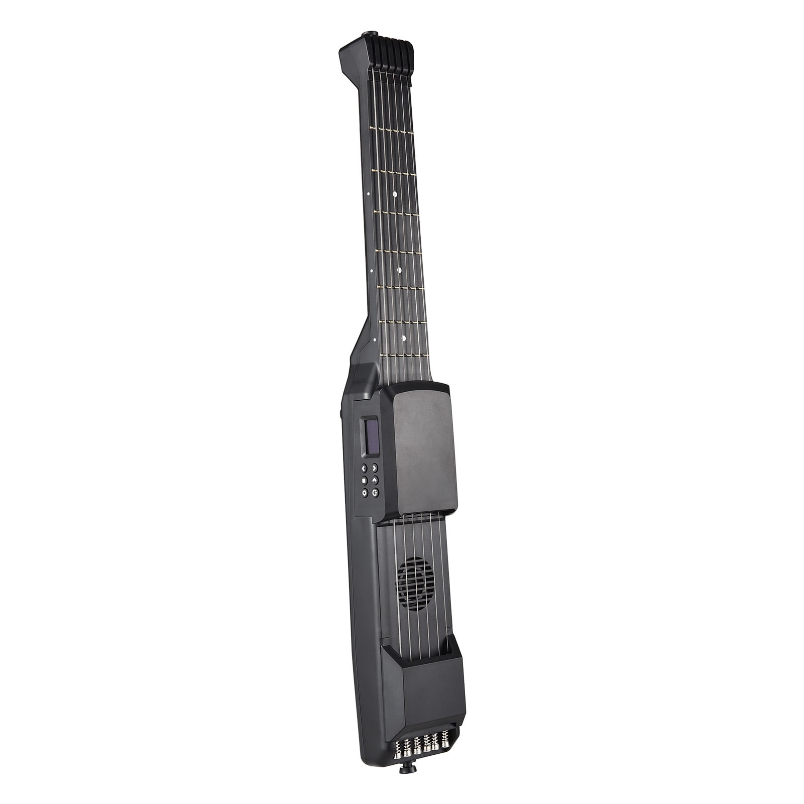 Small Guitar Midi 7 Frets Smart Electric Guitar Silent Practice Digital Tuner Metronome Function Pocket Portable Folk MIDI Multifunctional Guitar with Digital Capo for Beginners Travel Portable