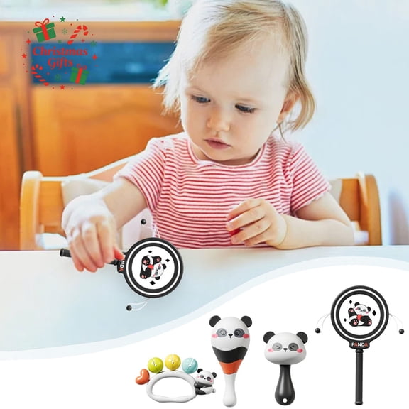 Toys Under 5$ Infant Sensory Baby Rattle Toys for 0-6-12 Months, Early Development Toy for Babies 0-3 Months, Easy Grip Rattle, Tactile Response Shaker, Newborn Sensory Play Gift