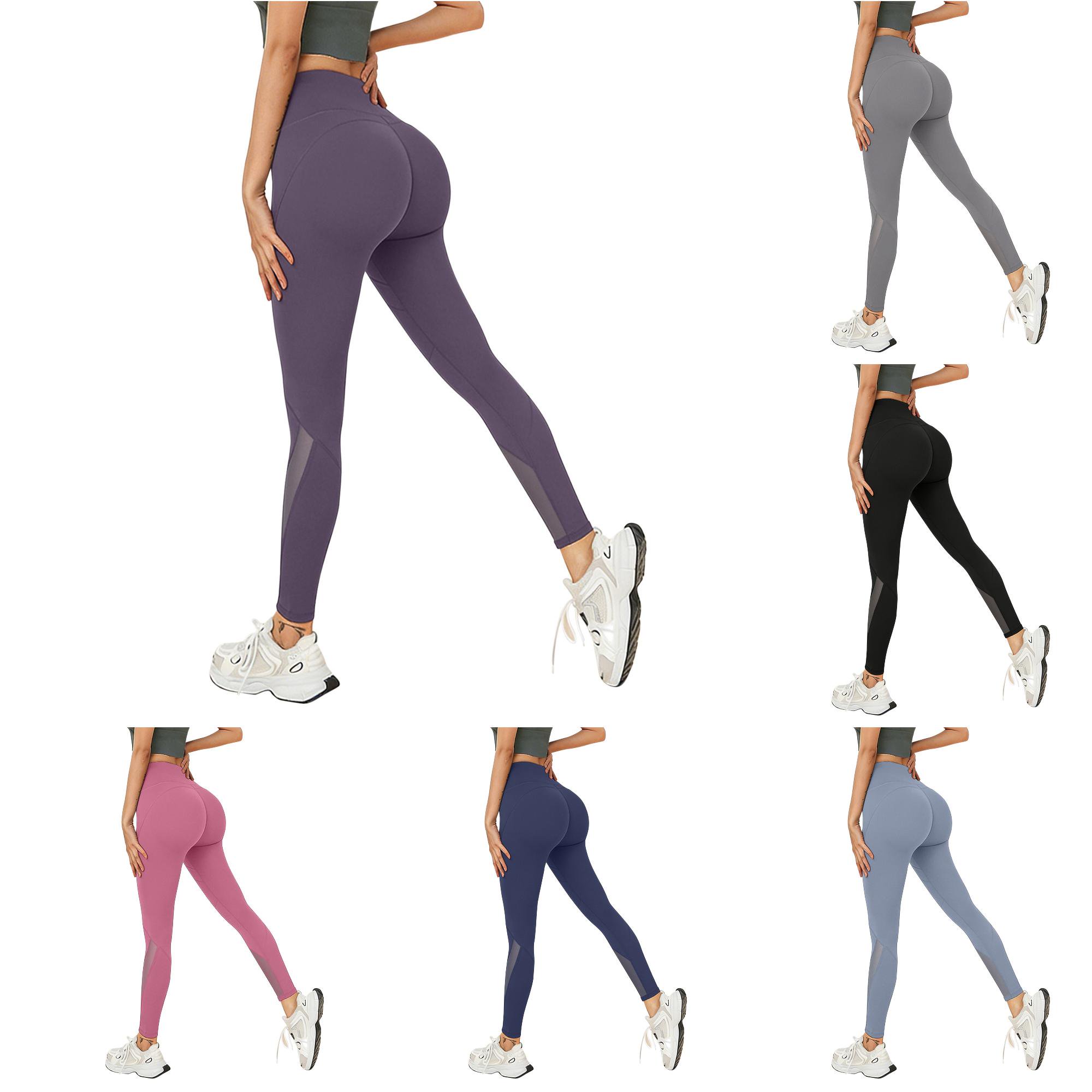 WEIGFI Womens Yoga Leggings High Waist Tummy Control Workout Stretch Sweatpants Solid Color Dance Cycling Gym Outdoor Athletic Wear Daily Casual Classic Holiday Buttom Dark Purple XL