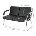 thumbnail image 2 of Waiting Room Chair Reception PU Leather Office Airport Bank Guest Bench Black, 2 of 13