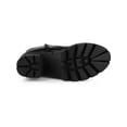thumbnail image 5 of BLISSFUL STEP Women's Lace Up Platform Block Heel Mid Calf Combat Boots Black 8, 5 of 7