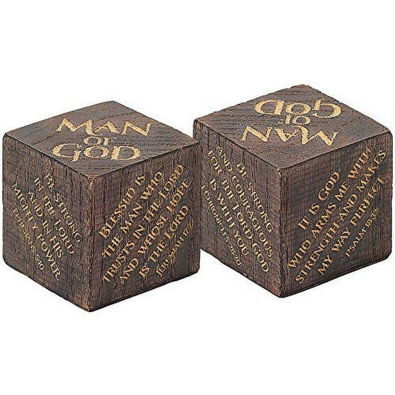 Dicksons Rustic Brown Inscribed Scripture Block 2 x 2 Resin Stone Decorative Tabletop Figurine