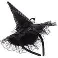 thumbnail image 3 of Diadema con sombrero de bruja para Halloween, banda para el cabello, sombrero para disfraz de bruja, accesorios para el cabello para Halloween, suministros para fiestas de disfraces en negro, 3 of 7
