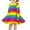 Rainbow Stripes, variant on FKELYI Size 7-8 Years Long Sleeve Dress Loose Glitter Purple Butterfly Kids Swing Party Dress Girls A Line Skater Casual Twirly Dress