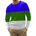 thumbnail image 2 of Men's Fashion Casual Printed Round Neck Long Sleeve T-Shirt Tops Green 1X, 2 of 5