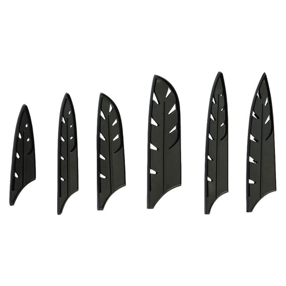 Moluckfu 10Pcs Black Plastic Cutter Sleeves Kitchen Protective Covers for Safe Storage