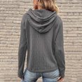 thumbnail image 5 of UAMVSH Tunic Hoodie for Women Casual Knitted Long Sleeve Hooded Sweatshirts Loose Crew Neck Pullover Tops Ladies Fashion(3X-Large,Gray), 5 of 7