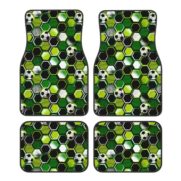 Fotbe Soccer1 Juego de 4 Tapetes para Auto con Estampado – Alfombrillas de Goma Reforzada, Diseño Antideslizante, Protección para Todo el Año – Vehículos, Autos, Camionetas y SUVs