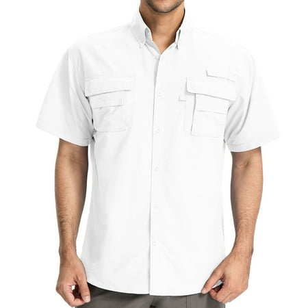 Men s Short Sleeve Fishing Shirts Sun Protection UV Hiking Cooling Quick Dry Shirts