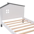 thumbnail image 3 of MODERNLUXE Twin Size Platform Bed,Wooden Bed Frame with House-Shaped Headboard for Home,White, 3 of 7