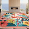 thumbnail image 2 of Design&I 9'x12' Washable Area Rug Snag-Free Abstract Bold Pastel Block Border Botanical Boho Vintage Blooms for Dining Room, Basement, Large Office, 2 of 7