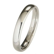 Metals Jewelry Men's / Women's White Tungsten Carbide 4mm Classic Polished Wedding Band Ring Size 10
