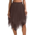 thumbnail image 3 of HAJWOH Women's Tulle Skirts High Low Layered Puffy Fairy Skirts Midi Length Irregular Tutu Skirt, 3 of 4