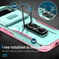 thumbnail image 6 of Allytech Rugged Case for Google Pixel 7 Pro, [Slide Camera Cover] [360° Rotating Kickstand] [Military Protection] [Magnetic Car Mount] Non-Slip Anti-Scratch Shockproof Heavy Duty Case - Mint, 6 of 8