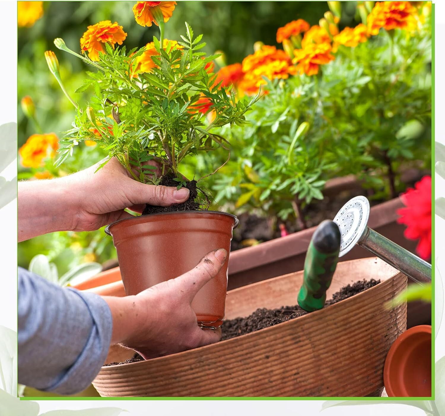 100 Pcs Flexible Plant Nursery Pots, 6 Inch Plastic Planting Flowerpots Gardening Pot, Seed Starting Flower Containers for Succulents(Red)