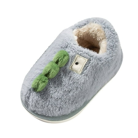 

XINSHIDE Shoes Fashion Cute Autumn And Winter Boys And Girls Slippers Flat Bottom Round Toe Soft And Comfortable Warm Solid Color Dinosaur Shape Casual Baby Shoes