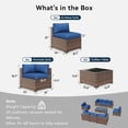 thumbnail image 5 of YardCache 10-Piece Outdoor Patio Sectional Sofa Set, All-Weather Wicker Rattan Furniture with Coffee Table & Waterproof Cover (Blue), 5 of 6