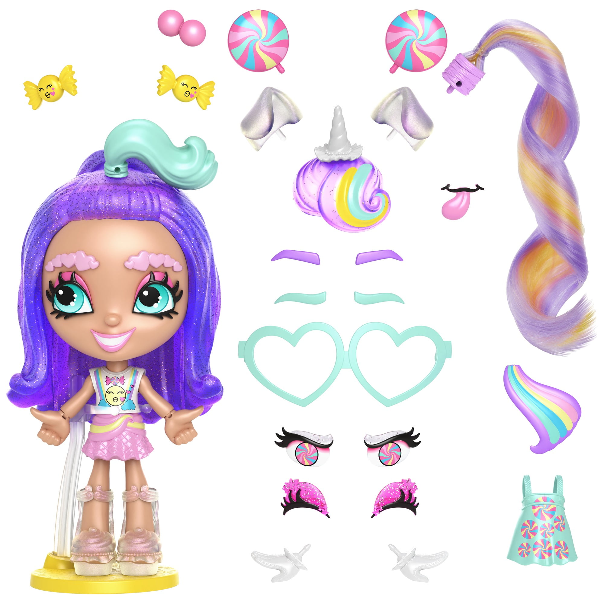 Pieces NEW Lotta Looks Cookie Swirl Rainbow Sugar Rush Doll Gift Set 20 
