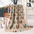 thumbnail image 2 of Beige Chicken Pattern Blanket,Comfortable Soft Lamb Wool Throw Blanket,All Season,Warm Lightweight Blankets for Sofa Bed Couch Living Room Chair,40"x50", 2 of 4