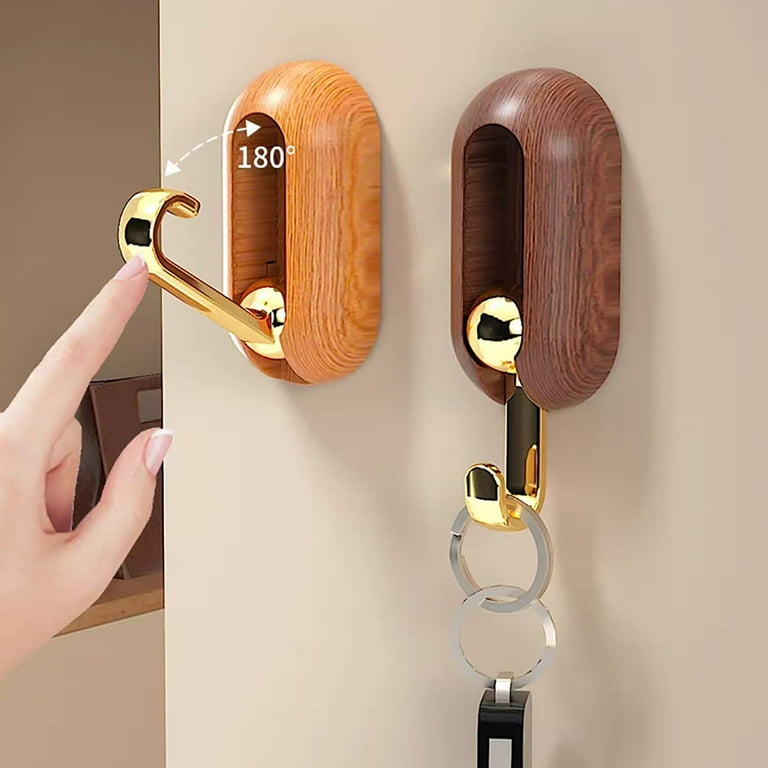 4 Piece Swivel Wall Hooks Heavy Duty Self Adhesive Hooks for Hanging Heavy Objects Wall Hooks Without Nails for Bathroom