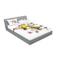 thumbnail image 2 of Ambesonne Nature Fitted Sheet & Pillow Sham Set, Birds on the Branches, Full, Brown and Yellow, 2 of 2