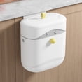 thumbnail image 4 of Cubo de basura de cocina de gran capacidad para el hogar con tapa, montado en la pared, para inodoro, baño, sala de estar, papeleras, contenedor de almacenamiento de residuos de cocina, plástico, cubo, 4 of 6