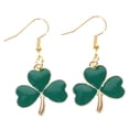 thumbnail image 4 of FRCOLOR Golden Earrings for Women Lightweight Shamrock Dangle Earrings Perfect for St. Patrick's Pair, 4 of 8