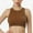 Brown, variant on Women's Ribbed Seamless Racerback Crop Tank Tops, Sleeveless Workout Athletic Camisole