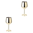 thumbnail image 2 of Naiovety Copa de vino de acero inoxidable, recipiente para bebidas de una sola capa, copa para bebidas con tallo, herramienta de cocina, copas Oro 2piezas, 2 of 6