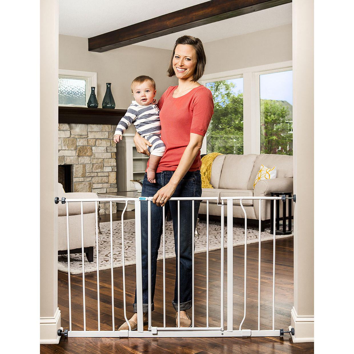 Regalo Easy Open Baby Gate, Pressure Mount with 2 Included Extension