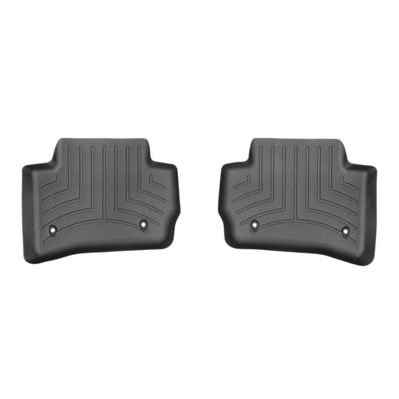 WeatherTech Custom Fit FloorLiners compatible with F-Pace, Velar - 2nd Row (2-Piece Liner), Black
