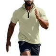 thumbnail image 4 of LpwkSSA Men Casual Round Neck Printing Pullover Fitness Sports Shorts Sleeves T Shirt Blouse Green L, 4 of 6
