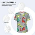 thumbnail image 4 of Balery Cute Dinosaur Baseball Jersey for Men Casual Button Down Shirts Short Sleeve Active Team Sports Uniform-4X-Large, 4 of 9