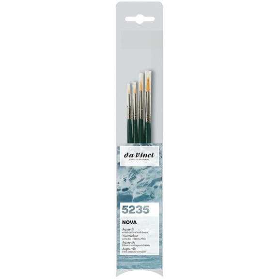 da Vinci NOVA Model Painting Brushes, Synthetic, All Paint Types, Round, Series 1570, Assorted Sizes, 4 Brush Set