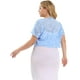 thumbnail image 5 of Women's Plus Size Shrug Cardigan Lace Allover Open Front Short Sleeve Crop Bolero Jacket Light Blue 4X, 5 of 7