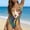 A970 Green, variant on One Piece Swimsuits for Women Built-in Bra Scoop Neck Animal Print Bathing Suits High Cut Flattering Monokini Backless Athletic Training Swimwear
