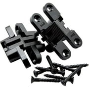 SOSS 204 Zinc Invisible Hinge with Holes for Wood or Metal Applications Mortise Mounting Black E-Coat Exterior Finish (Pack of 2)