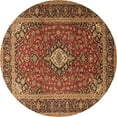 thumbnail image 1 of Ahgly Company Indoor Round Medallion Brown Traditional Area Rugs, 3' Round, 1 of 4