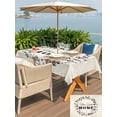 thumbnail image 4 of Outdoor Tablecloth with Umbrella Hole and Zipper, Home Sweet Rectangle Table Cloth 60x120 Inch Waterproof Tablecloth, Wreath Botanical Farmhouse Plants Beige Picnic Table Cover for Patio Camping, 4 of 7