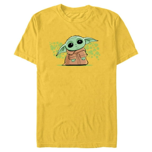 Star Wars The Mandalorian The Child Green St. Patrick's Day - Short Sleeve Blended T-Shirt for Adults - Customized-Yellow