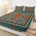 thumbnail image 4 of jejeloiu Retro Bohemian Queen Sheets For Men Women,Retro Mandala Queen Sheet Sets,Sage Green,4-Piece,1 Flat Sheet, 1 Fitted Sheet and 2 Pillowcases, 4 of 6