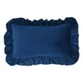 thumbnail image 3 of Jompy Decorative Ruffle Pillow Sham Velvet Pillow Cover Retro Solid Color Pillowcase for Bedroom Bed or Guest Room Stylish Farmhouse Home Decor (1Pc 20"x12"), 3 of 3