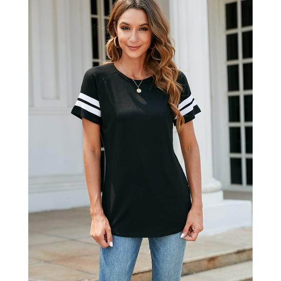 Comfy Summer Tees Short Sleeve Tops Blouse Round Neck T Shirts for Women
