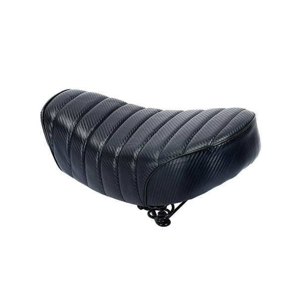 Cojín para asiento de bicicleta, sillín de látex acolchado suave con resorte, accesorios y suministros Negro